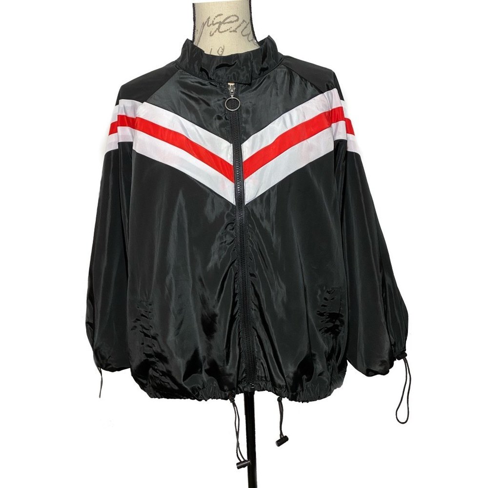 Lili Sport Windbreaker Jacket Size 3X Black Red White